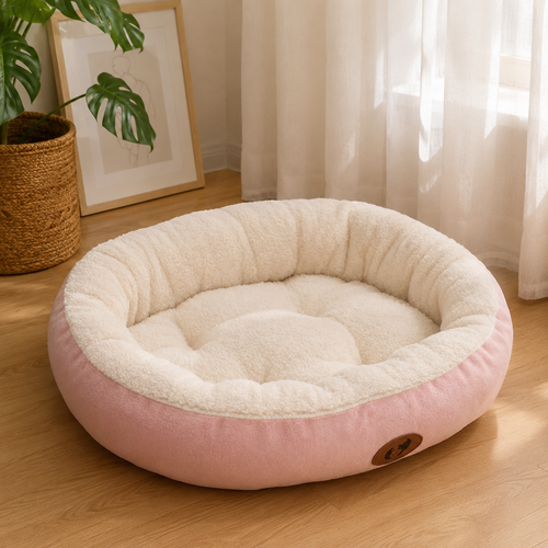 Calming Plush Donut Pet Bed